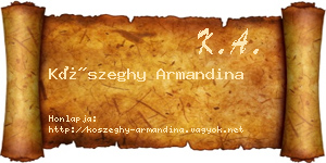 Kőszeghy Armandina névjegykártya